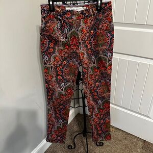 Women's Gretchen Scott Gripeless Red Paisley Pants - Size XS